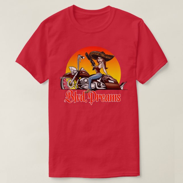 Camiseta Lowrider Motorcycle Blvd (Frente do Design)