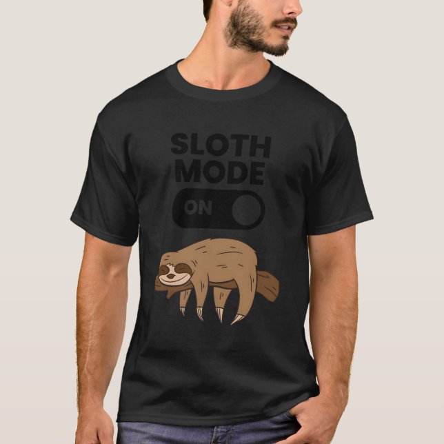 Camiseta Lpreguiça Cansada Sloth Sloth Modo Ligado (Frente)