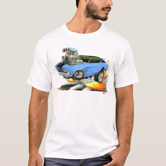 Camiseta Lt 1970 de Chevelle Azul Carro (Frente)