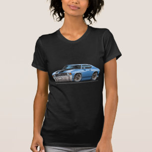 Camiseta Lt 1971-72 de Chevelle Azul-Preto Carro