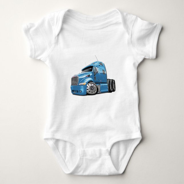 Camiseta Lt Azul Caminhão de Peterbilt (Frente)