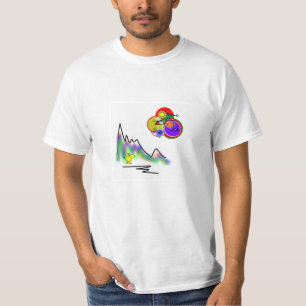 Camiseta lua abstrata da cor