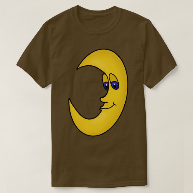 Camiseta Lua Amarela Com Olhos Azuis (Frente do Design)