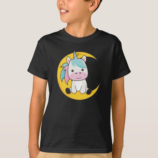 Camiseta Lua Animal Unicorn Lua Unicorn Boa Noite (Frente)