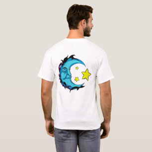 Camiseta Lua Azul Tribal com Três Estrelas Amarelas