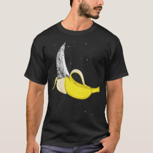 Camiseta Lua Banana Engraçado Comida Espacial Estranha Frut