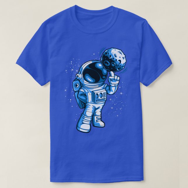 Camiseta Lua Basquete Funny Planet Astronauta Espaço (Frente do Design)
