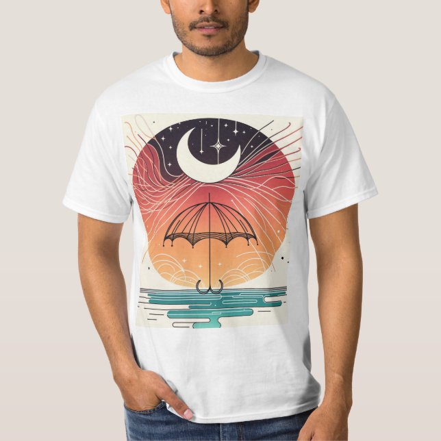 Camiseta Lua Boêmia e Chuva Mágica (Frente)