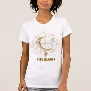 Camiseta Lua Celestial e Estrelas Boho Soft Mama Mística A