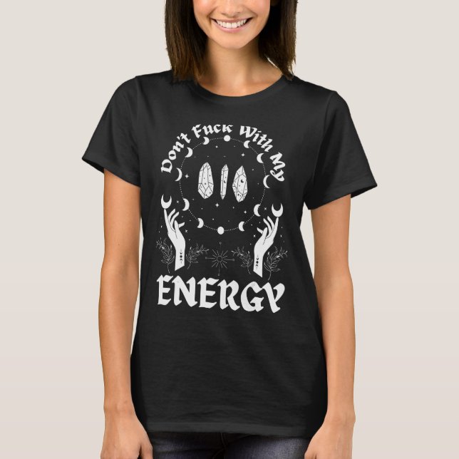 Camiseta Lua Celestial Witchy E Cristais (Frente)