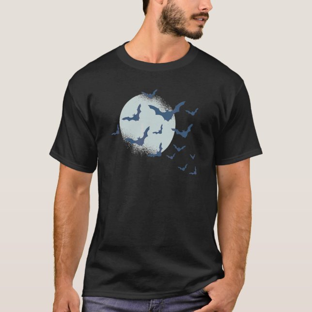 Camiseta Lua Cheia Morcego É Projetado Para Aqueles Que Apr (Frente)