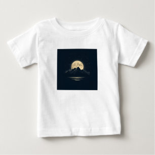 Camiseta Lua Cheia Sobre Montanhas - Shir Céu Noturno Cênic