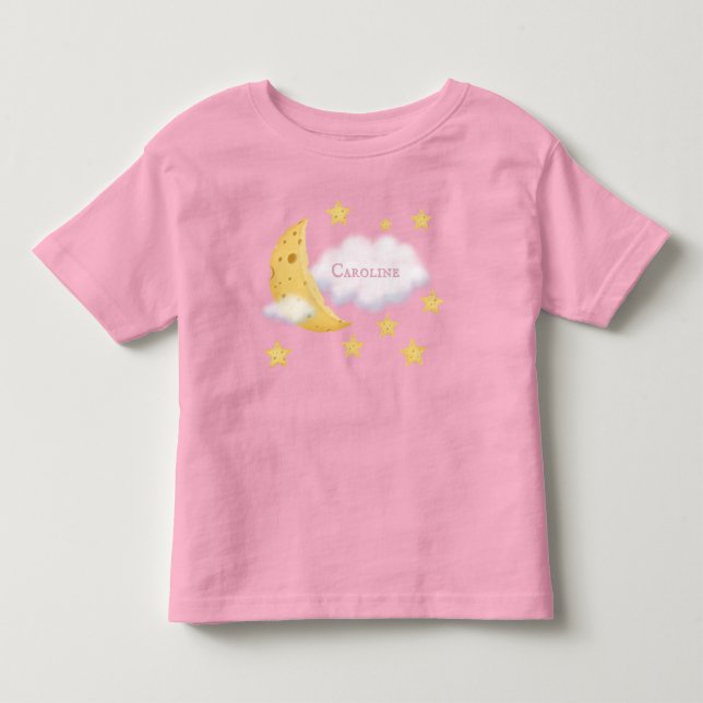 Camiseta Lua Cheirosa e Estrelas Fluffy Cloud Pink Personal (Frente)