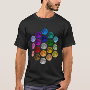 Camiseta Lua Colorida do Dia do Ponto