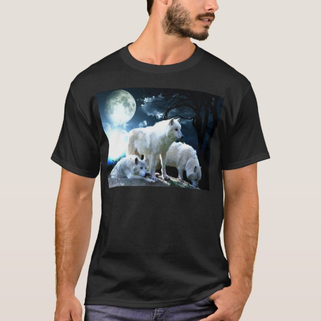 Camiseta Lua completa do lobo (Frente)