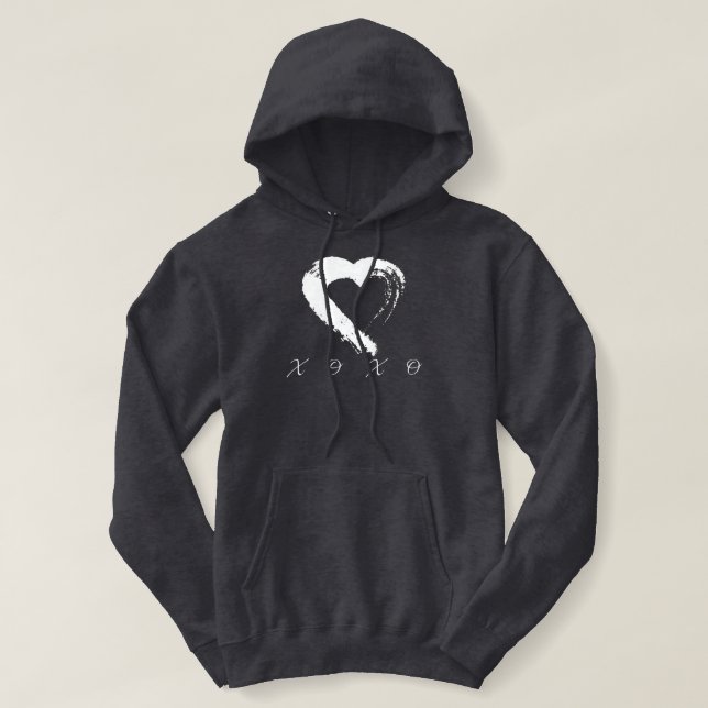 Camiseta Lua Coração XOXO Hoodie (Frente do Design)