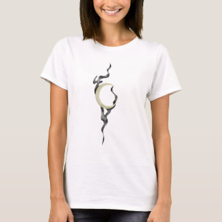 Camiseta Lua Crescente Amarela com Aquarela de Fumaça Mágic
