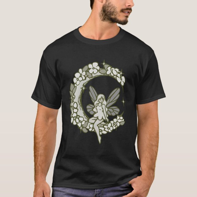 Camiseta Lua Crescente Com Fada De Fada (Frente)