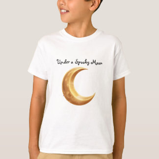Camiseta Lua Crescente de Halloween | Arte Mística do Céu N