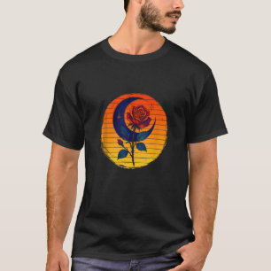 Camiseta Lua Crescente Oculta Rosa Gótica Ocultismo Feitiça