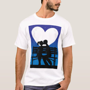 Camiseta Lua da silhueta do casal
