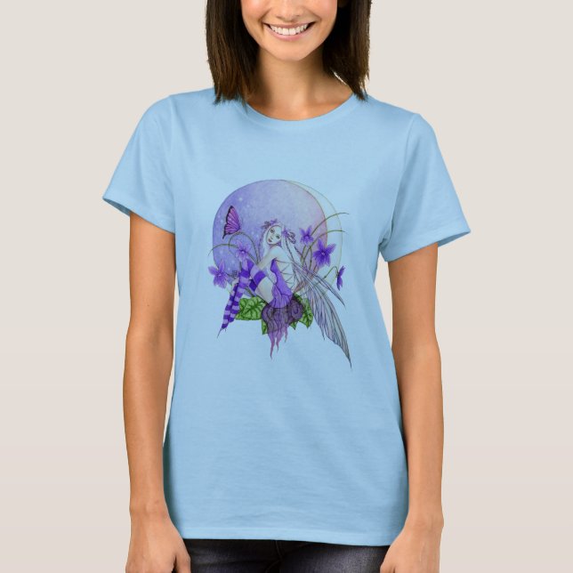 Camiseta Lua da violeta doce (Frente)