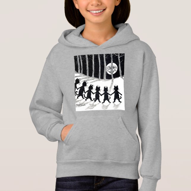 Camiseta Lua de cheio e Gatos, Louis Wain (Frente)