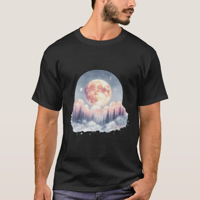 Camiseta Lua de cheio plana (Frente)