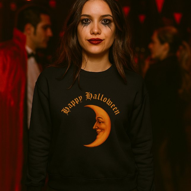 Camiseta Lua de Crescente Retrocessante Rosto Feliz Dia das (Criador carregado)