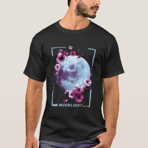 Camiseta Lua de Flor de Cerejeira Pintura Japonesa