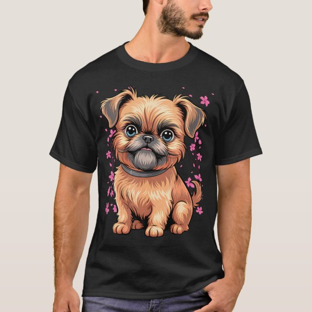 Camiseta Lua de Flor de Cerejeira - Raça de Cachorro de Est (Frente)