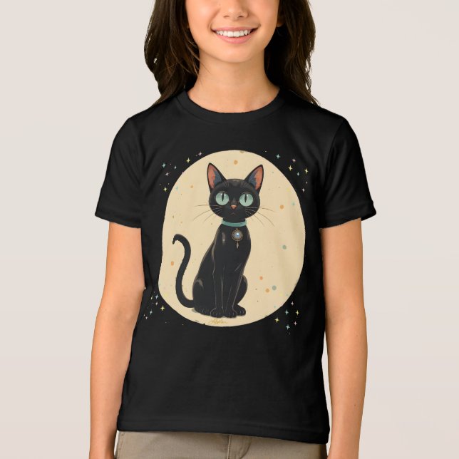 Camiseta Lua de Gato Negro Futuro Atômica (Frente)