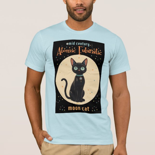 Camiseta Lua de Gato Negro Futuro Atômico com texto (Frente)