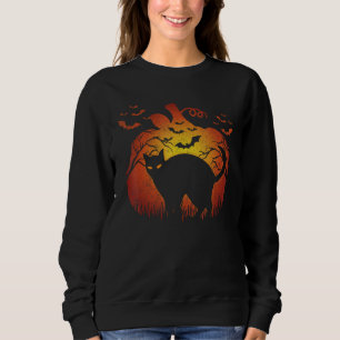 Camiseta Lua de Halloween de Pumpkin de Gato Negro