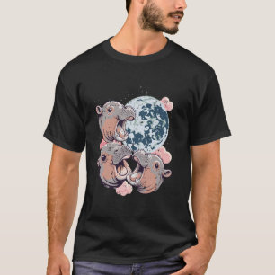 Camiseta Lua de Hipopótamo Uiva Frase Engraçada Meme Animal