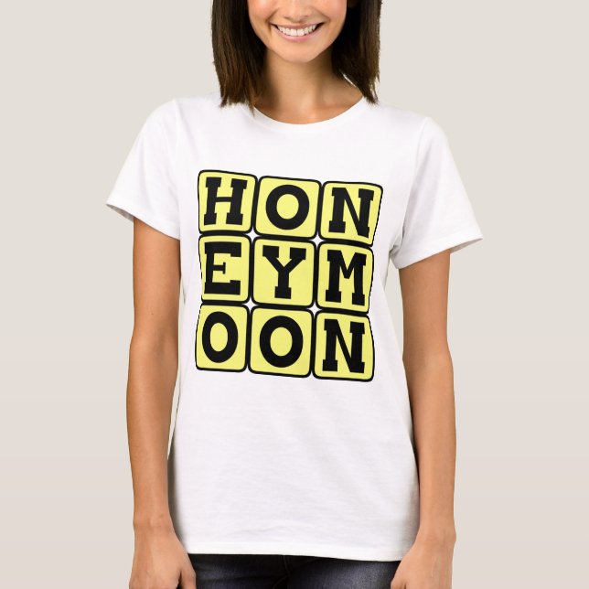 Camiseta Lua de mel, Férias de Recém-Casados (Frente)