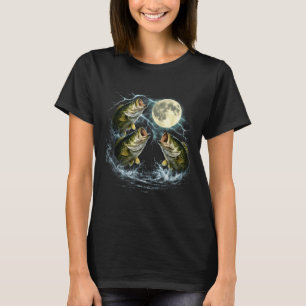 Camiseta Lua de peixe bass vintage anos 90 pescador