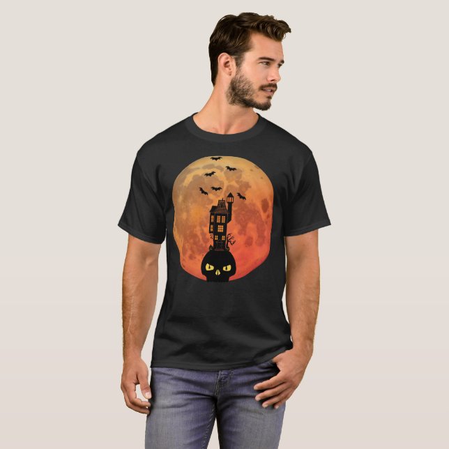 Camiseta Lua de sangue da casa assombrada (Frente Completa)