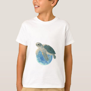 Camiseta Lua de Tartaruga Marinha Cósmica Crianças