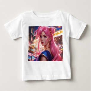 Camiseta Lua de vela com cabelo rosa