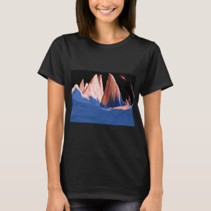 Camiseta Lua Distante de Cor Incomum Com Picos Irregulares