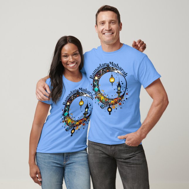 Camiseta Lua do Ramadão ao estilo de Pollock (Unissex)