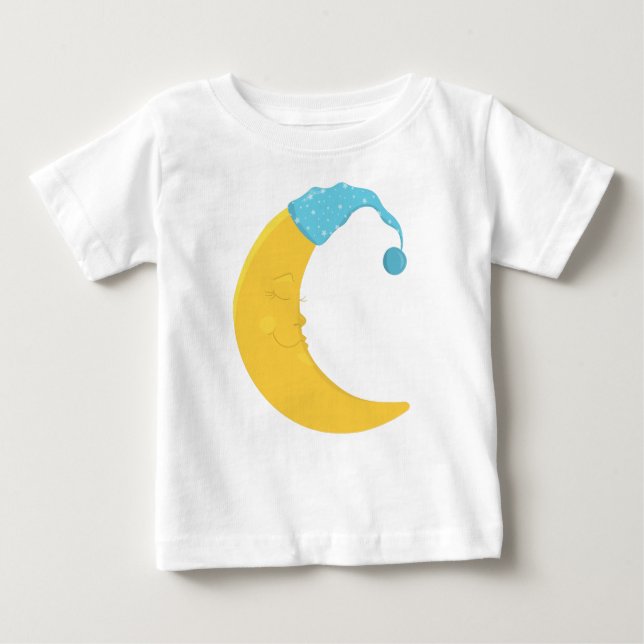 Camiseta Lua Dormindo, Lua Amarela, Lua Fresca, Bela Noite (Frente)