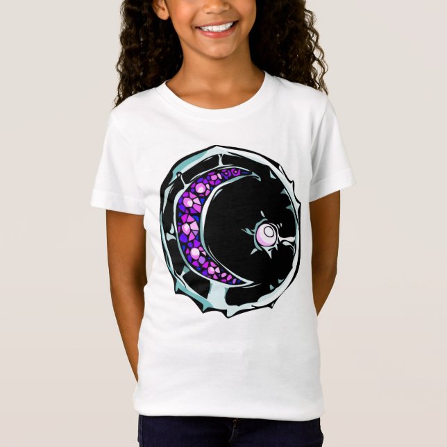 Camiseta Lua e estrela do Canto Gemstone ilustradas. (Frente)