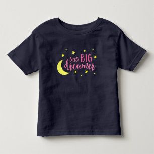 Camiseta Lua e estrelas Rosa Grande Sonhador