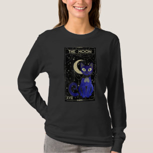 Camiseta Lua E Gatos De Moa E De Preto Crescentes Com Placa