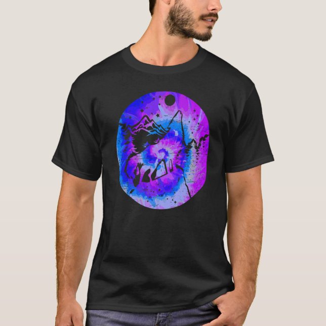 Camiseta Lua E Lobos Lobos Animais Selvagens (Frente)