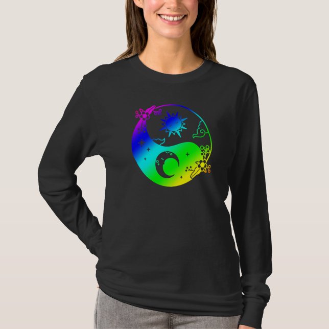 Camiseta Lua E Sol Árvore Da Vida Budista Mandala Yin (Frente)