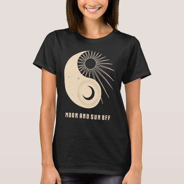 Camiseta Lua E Sol Melhores Amigos Para A Amizade Do Bff Pa (Frente)
