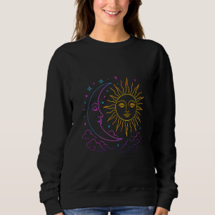 Camiseta 🌙 ☀️ Lua e Sun Neon Vintage Clouds - Retro Cosmia